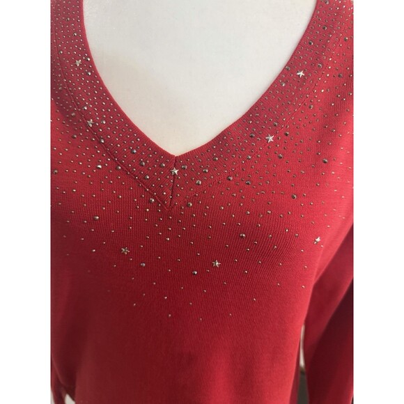 cocobleu sweater Red With Sparkling Gold Size L - Picture 2 of 9